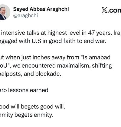 توضیح سید عباس عراقچی وزیر امور خارجه  کشورمان در مورد مذاکرات اسلام‌آباد